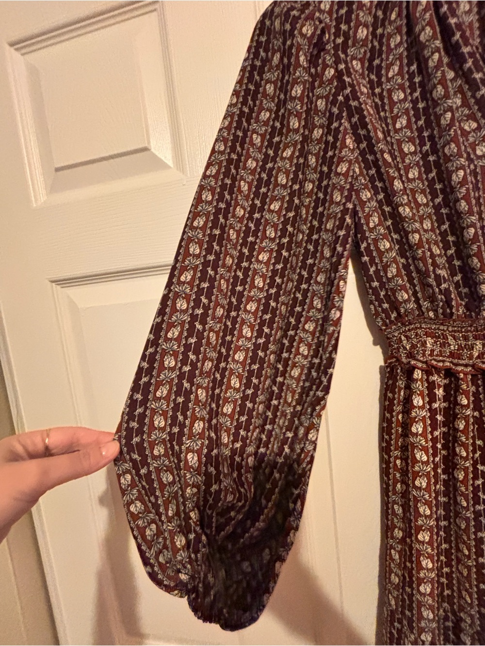 Max Studio Brown Floral Long Sleeve Maxi Dress - Picture 3 of 7